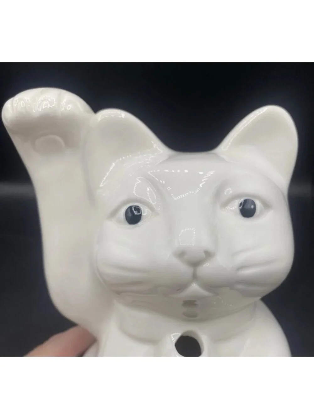 Benihana Maneki Neko Lucky Cat White Tiki Mugs Right Paw Raised Lot of 2